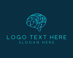 Brain - Brain Neurology Circuitry logo design