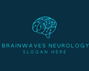 Brain Neurology Circuitry logo design