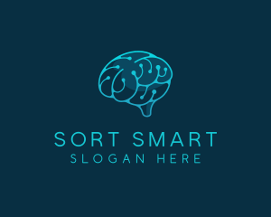 Brain Neurology Circuitry logo design