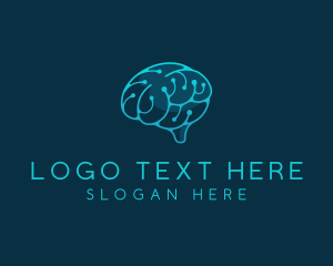 Think - Brain Neurology Circuitry logo design