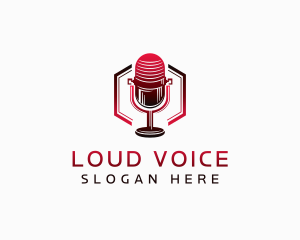 Podcast Microphone Broadcast logo design