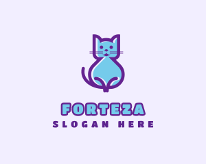 Pet Cute Cat  Logo