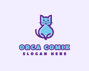 Pet Cute Cat  Logo