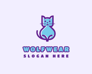 Pet Cute Cat  Logo