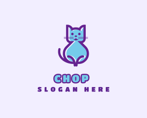 Pet Cute Cat  Logo