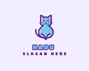 Vet - Pet Cute Cat logo design