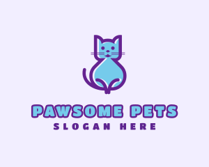 Pet Cute Cat  logo design