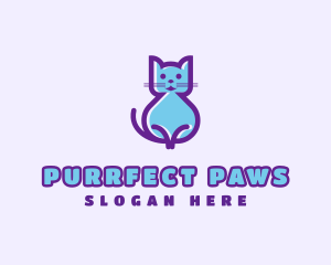 Pet Cute Cat  logo design