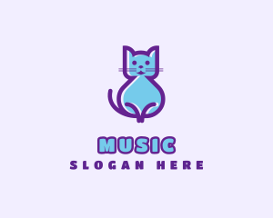 Clowder - Pet Cute Cat logo design