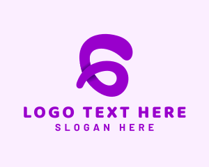 Six - Cursive Loop Letter G logo design