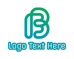Internet Cafe - Gradient B Outline logo design