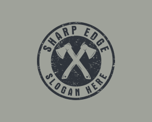 Axe - Carpenter Rustic Axe logo design