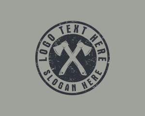 Timber - Carpenter Rustic Axe logo design