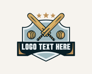 Cricket Bat - Cricket Sports League logo design