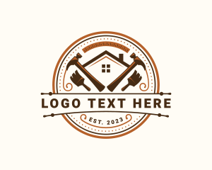 Ruler - Hammer Brush Carpentry Repair logo design