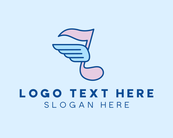 Musical Note - Wing Music Note logo design