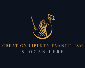 Woman Liberty Justice Scale logo design