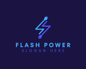 Power Lightning Plug logo design