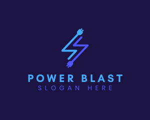 Power Lightning Plug logo design