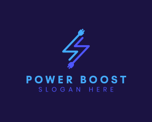 Charger - Power Lightning Plug logo design