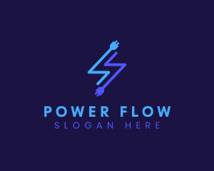 Power Lightning Plug logo design