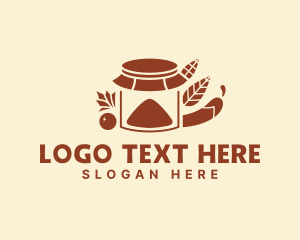 Food - Mason Jar Ingredients logo design