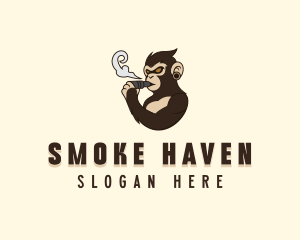 Monkey Vaping Smoker logo design