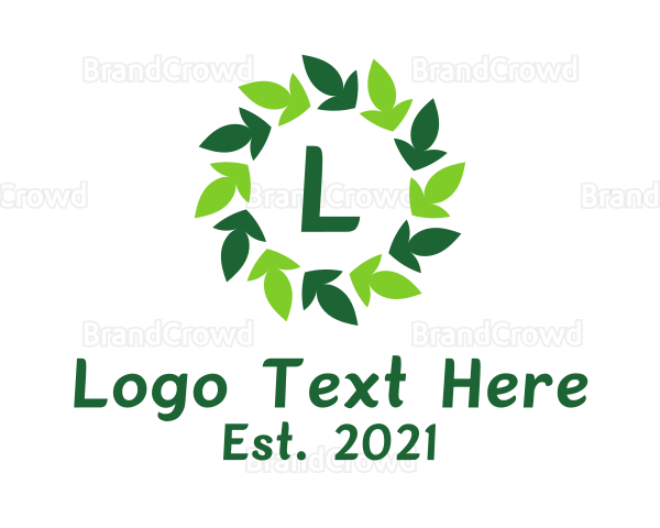 Leaf Wreath Ornament Logo