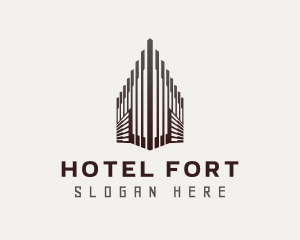 Gradient Skyscraper Hotel logo design