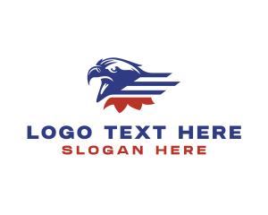 Bird - American Eagle Stripes logo design
