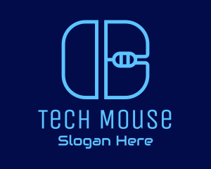 Blue Digital Computer Mouse logo design