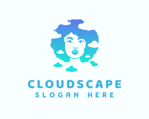 Clouds - Clouds Afro Lady Hairstyle logo design