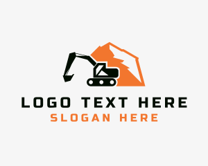 Worker - Mountain Excavator Machinery logo design