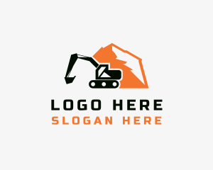 Construction - Mountain Excavator Machinery logo design