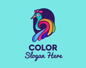Colorful Peacock Zoo logo design