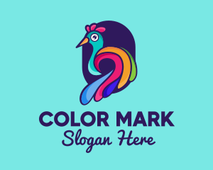 Colorful Peacock Zoo logo design