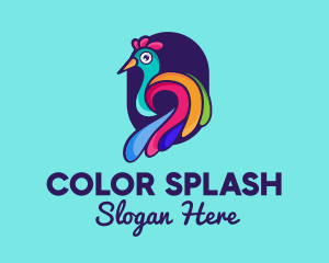 Colorful Peacock Zoo logo design