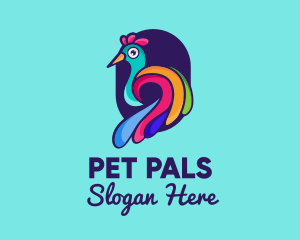 Colorful Peacock Zoo logo design