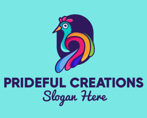 Pride - Colorful Peacock Zoo logo design