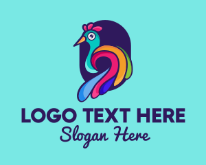 Zoo - Colorful Peacock Zoo logo design