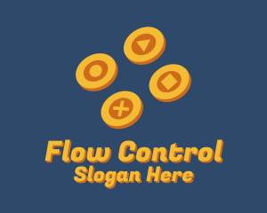 Gaming Controls Gold Coins logo design