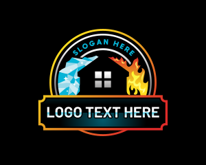 Air Conditioning - Fire Ice House HVAC logo design