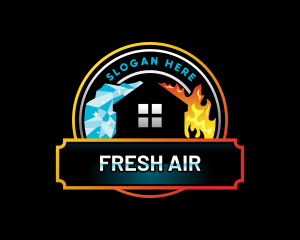 Fire Ice House HVAC logo design