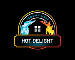 Fire Ice House HVAC logo design