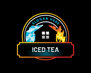 Fire Ice House HVAC logo design