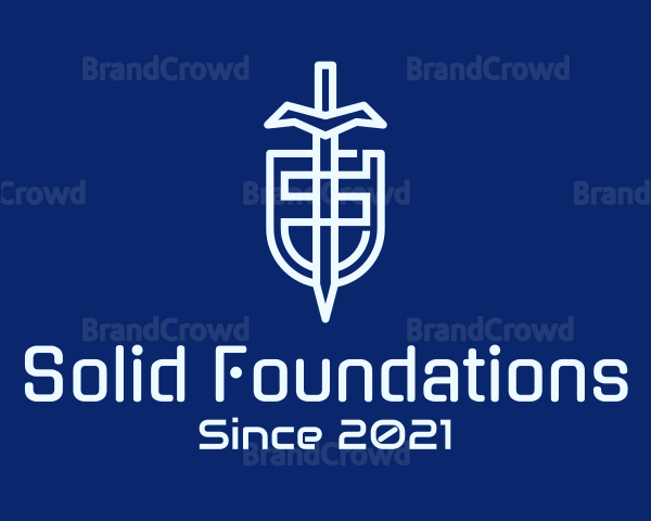 Sword  Shield Outline Logo