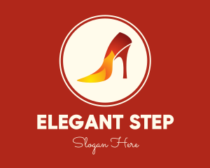 Heel - Fire Stiletto Heel logo design