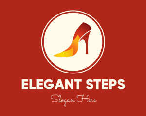 Heels - Fire Stiletto Heel logo design