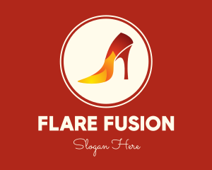 Flare - Fire Stiletto Heel logo design