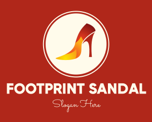 Sandal - Fire Stiletto Heel logo design